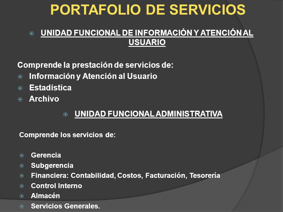PORTAFOLIO DE SERVICIOS