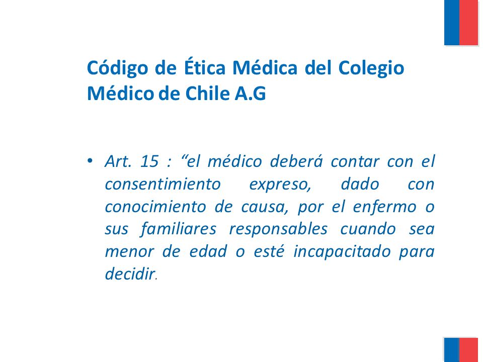 Código de Ética Médica del Colegio Médico de Chile A.G