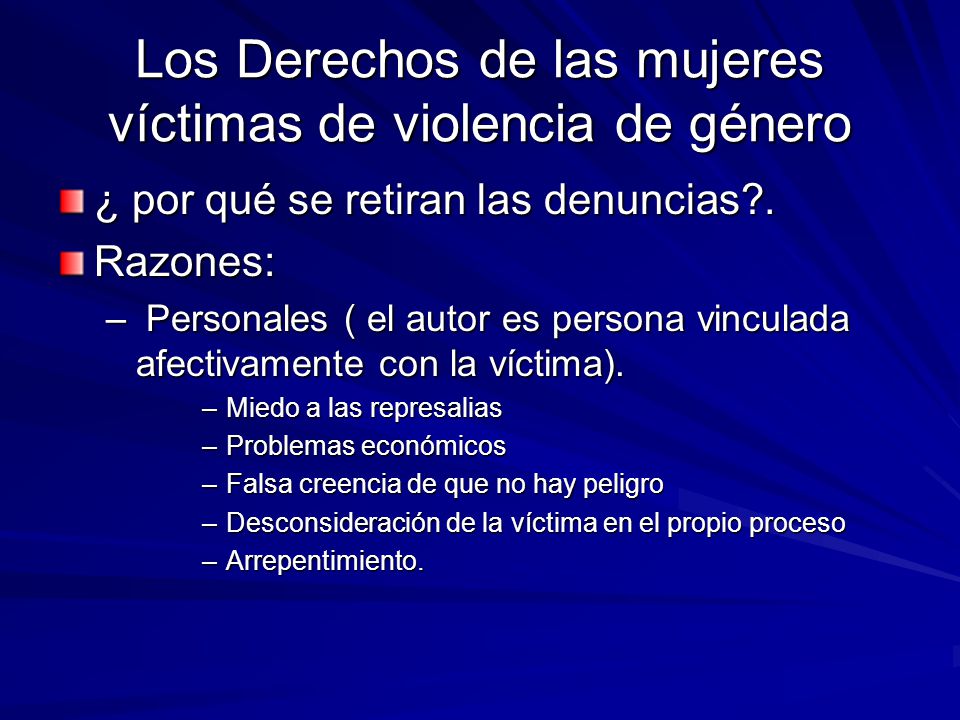 Los Derechos de las mujeres víctimas de violencia de género