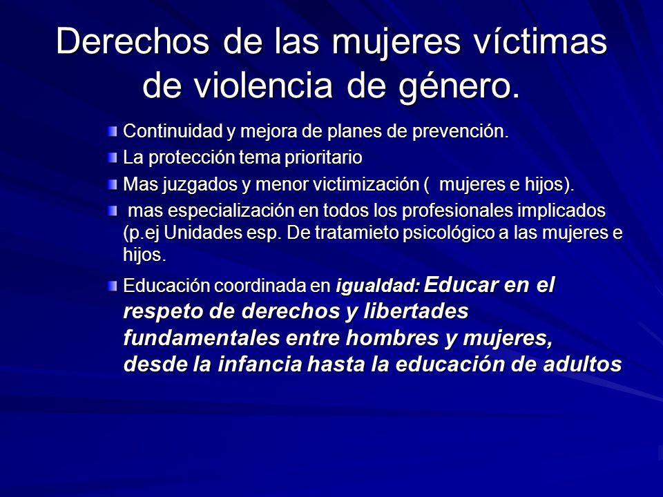 Derechos de las mujeres víctimas de violencia de género.