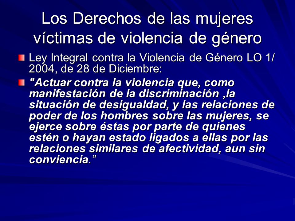 Los Derechos de las mujeres víctimas de violencia de género