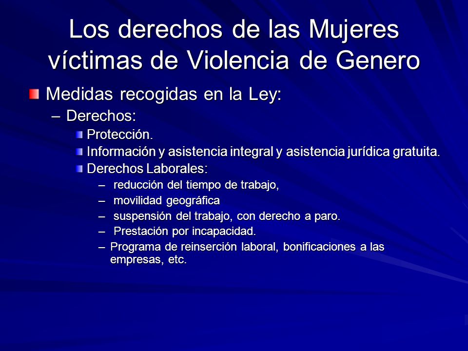 Los derechos de las Mujeres víctimas de Violencia de Genero