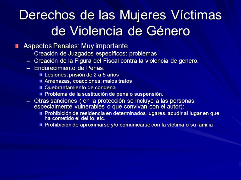 Derechos de las Mujeres Víctimas de Violencia de Género