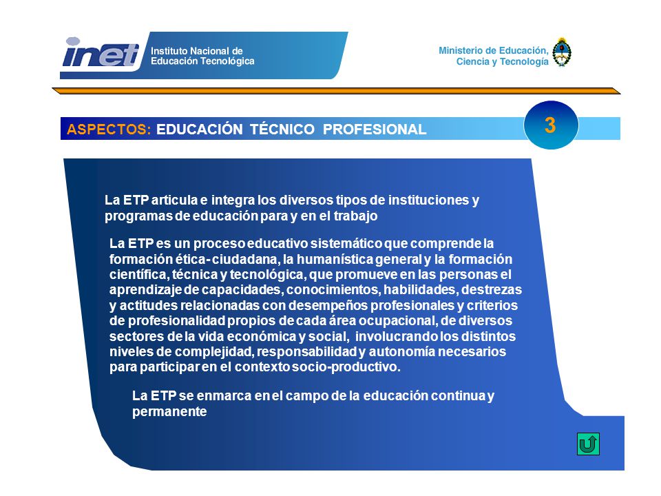 3 ASPECTOS: EDUCACIÓN TÉCNICO PROFESIONAL