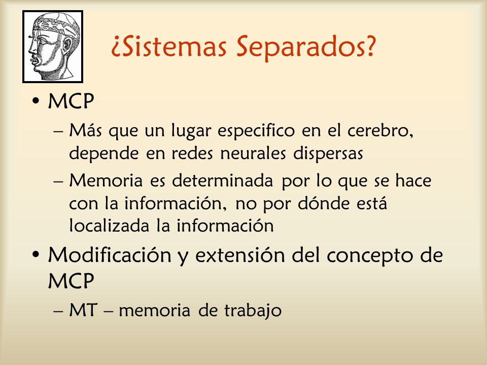 ¿Sistemas Separados MCP Modificación y extensión del concepto de MCP