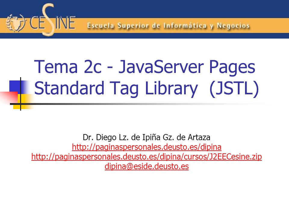 Tema 2c - JavaServer Pages Standard Tag Library (JSTL)
