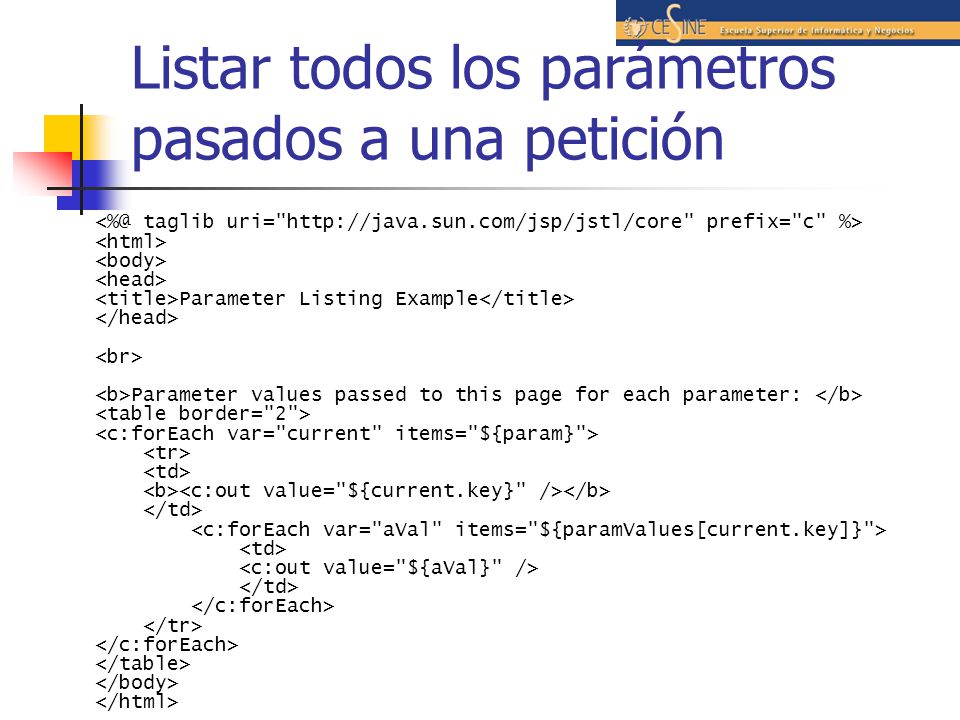 Listar todos los parámetros pasados a una petición
