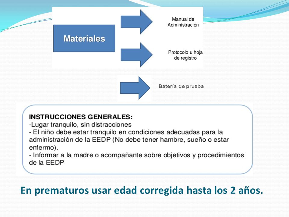 En prematuros usar edad corregida hasta los 2 años.