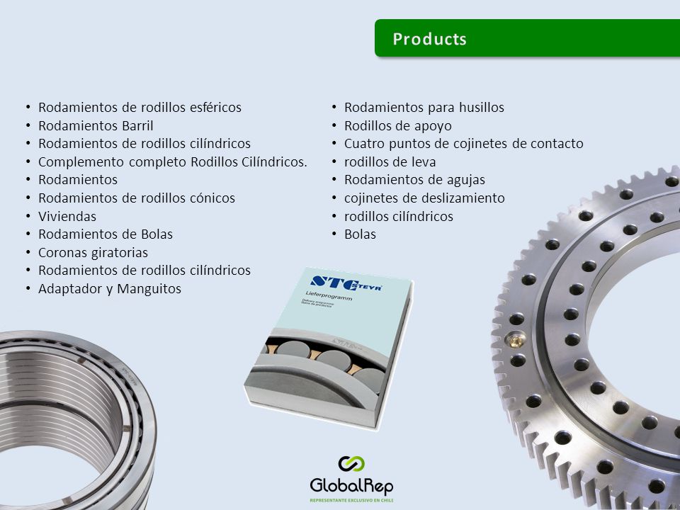 Products Rodamientos de rodillos esféricos Rodamientos para husillos