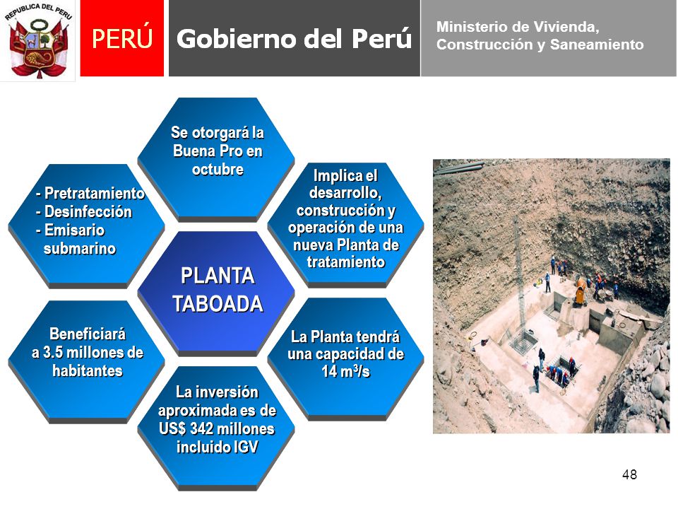 PLANTA TABOADA Se otorgará la Buena Pro en octubre Implica el