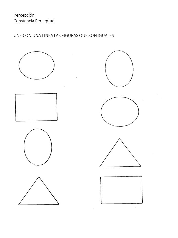 Percepción Constancia Perceptual UNE CON UNA LINEA LAS FIGURAS QUE SON IGUALES