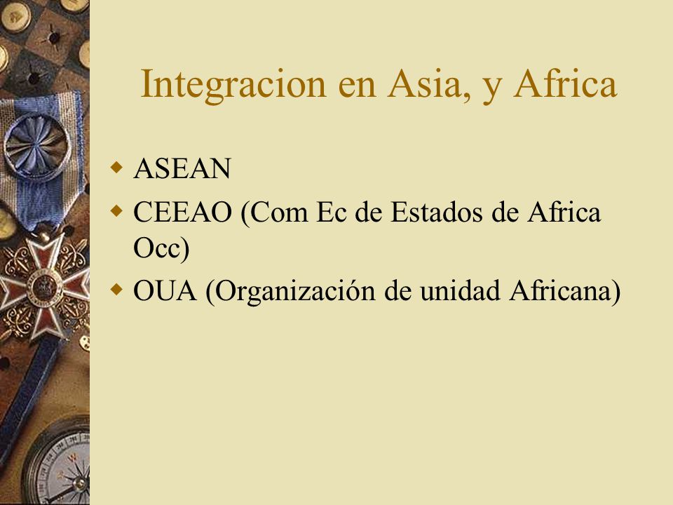 Integracion en Asia, y Africa