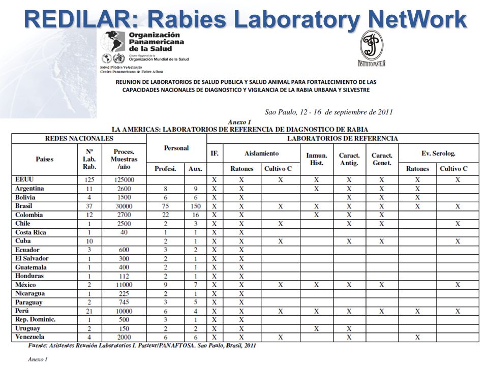 REDILAR: Rabies Laboratory NetWork