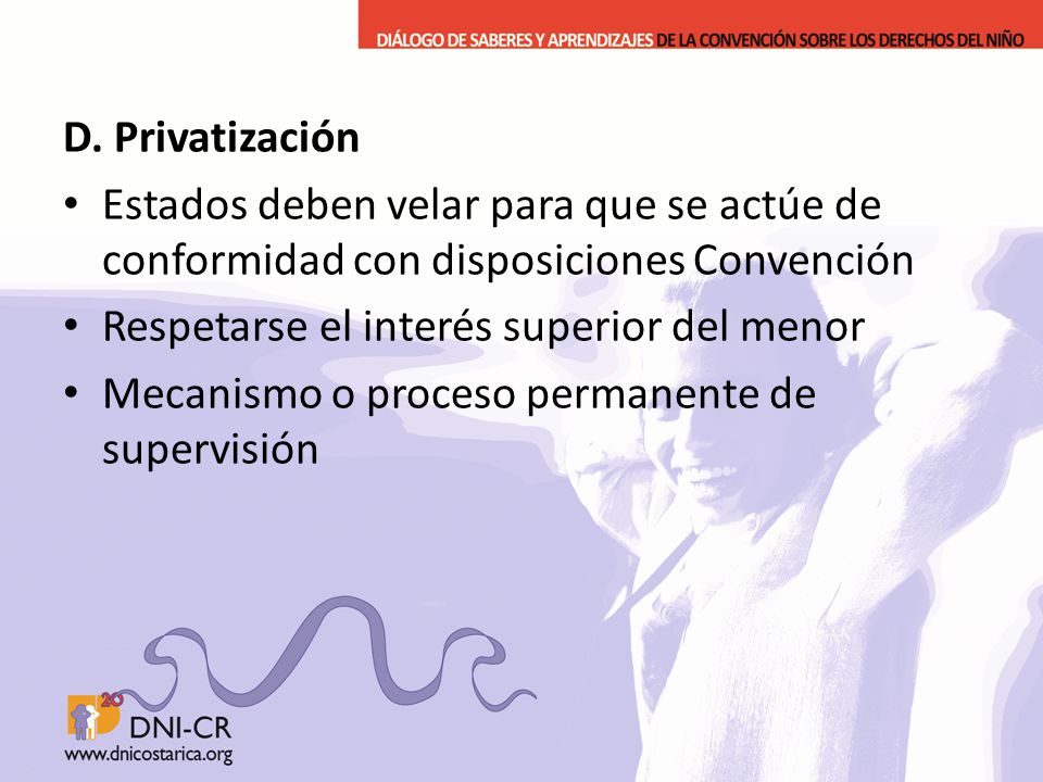 D. Privatización Estados deben velar para que se actúe de conformidad con disposiciones Convención.