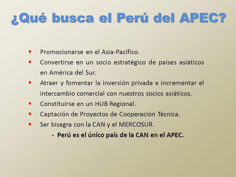 ¿Qué busca el Perú del APEC