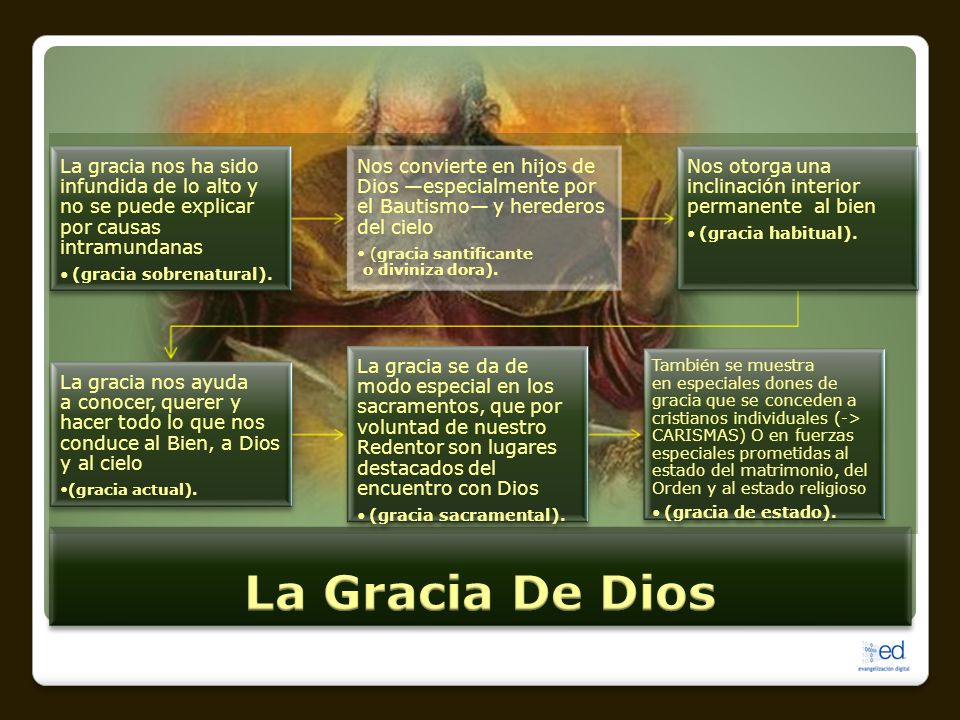 La gracia nos ha sido infundida de lo alto y no se puede explicar por causas intramundanas