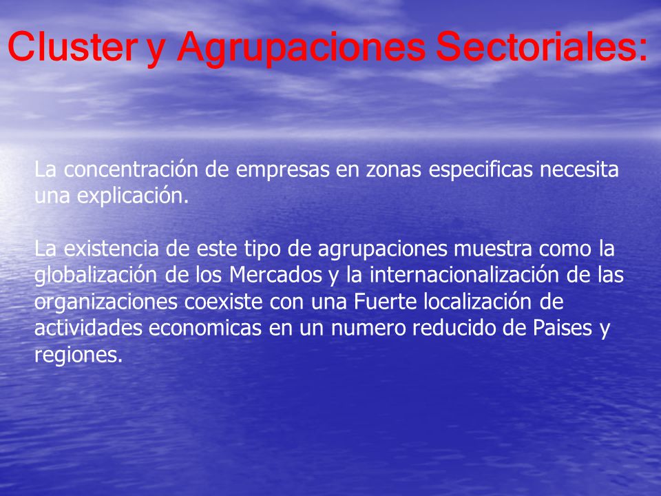 Cluster y Agrupaciones Sectoriales: