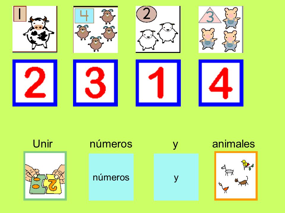 Unir números y animales