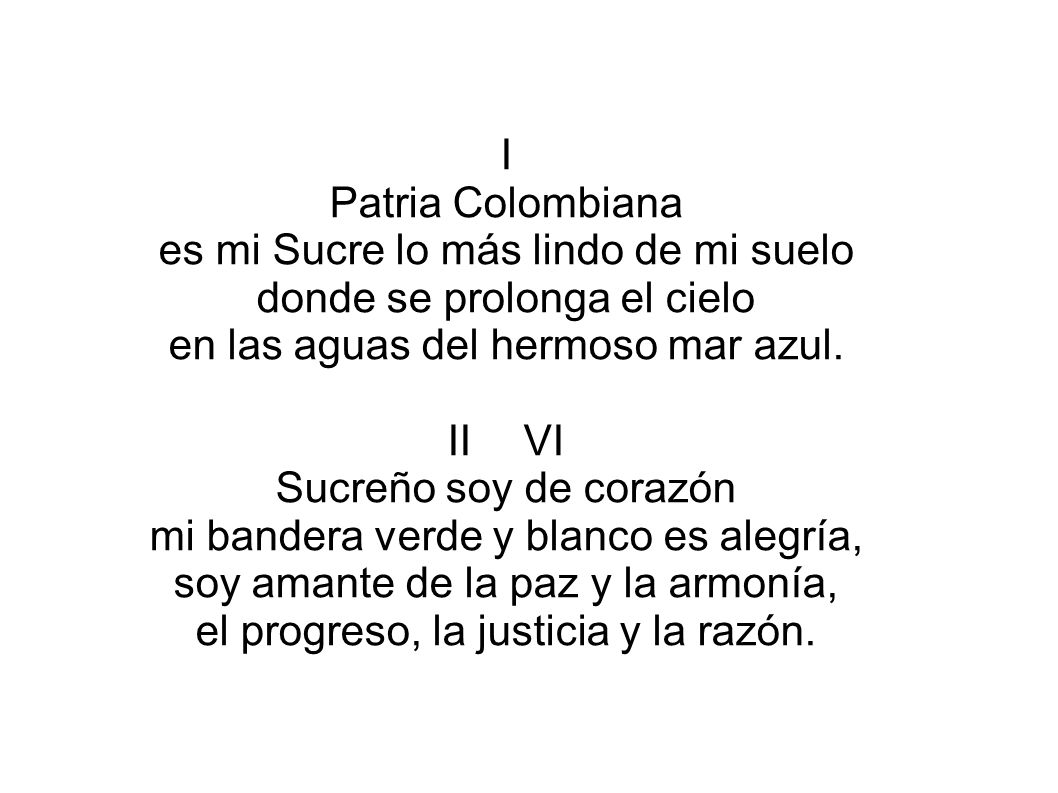 es mi Sucre lo más lindo de mi suelo donde se prolonga el cielo