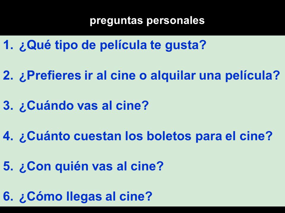 ¿Qué tipo de película te gusta