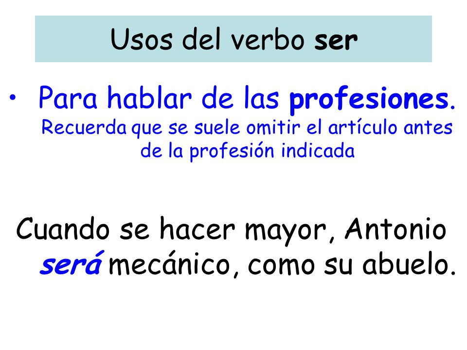 Cuando se hacer mayor, Antonio será mecánico, como su abuelo.