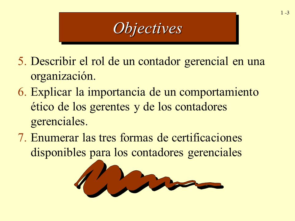 Objectives 5. Describir el rol de un contador gerencial en una organización.