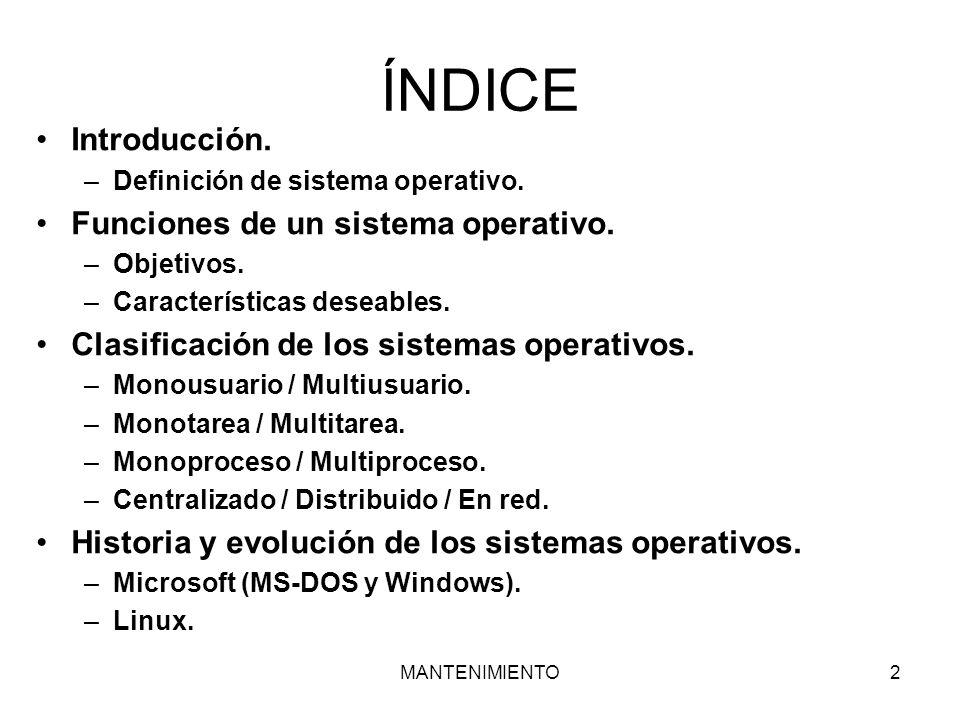 ÍNDICE Introducción. Funciones de un sistema operativo.