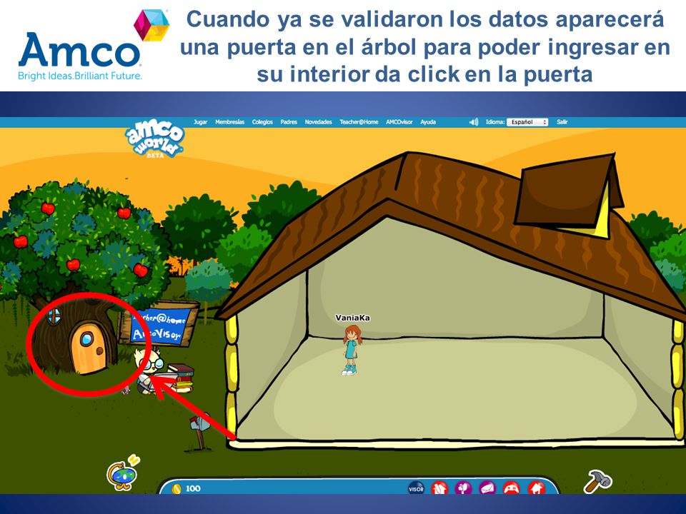 Cuando ya se validaron los datos aparecerá una puerta en el árbol para poder ingresar en su interior da click en la puerta