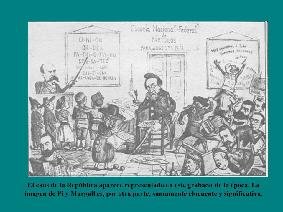 El caos de la República aparece representado en este grabado de la época.