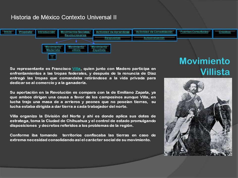 Movimiento Villista Historia de México Contexto Universal II