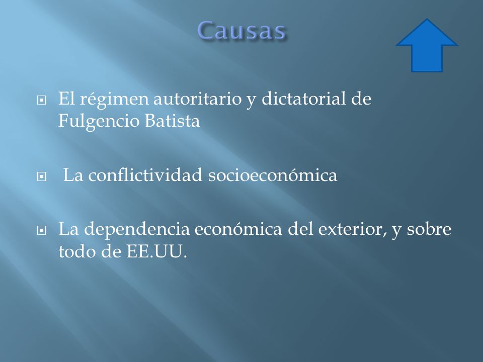 Causas El régimen autoritario y dictatorial de Fulgencio Batista