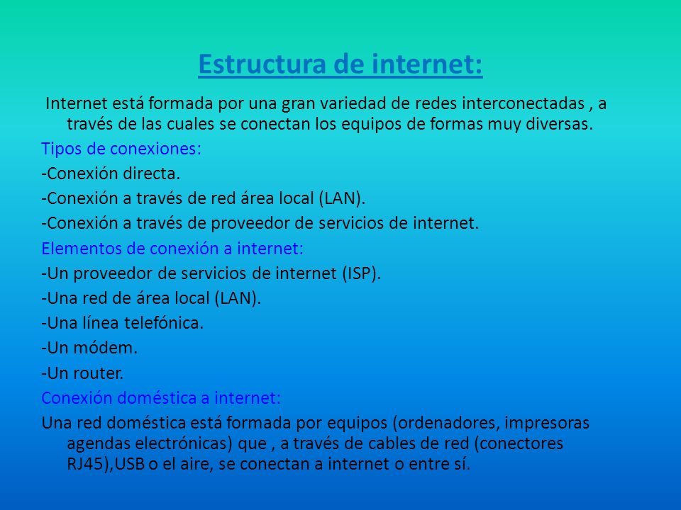 Estructura de internet: