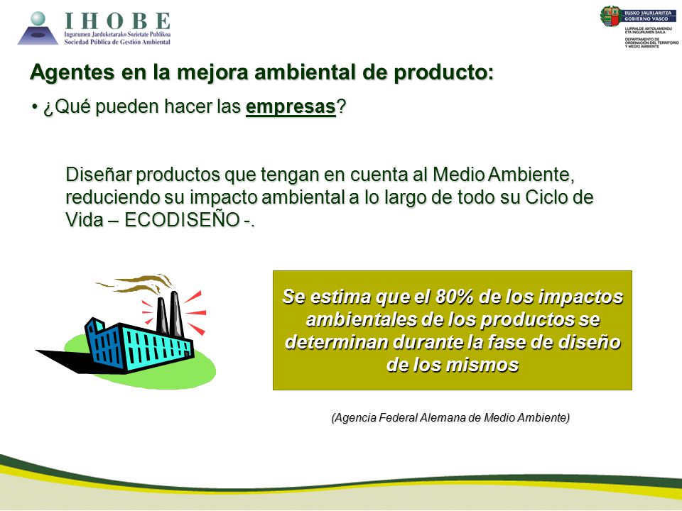 Agentes en la mejora ambiental de producto: