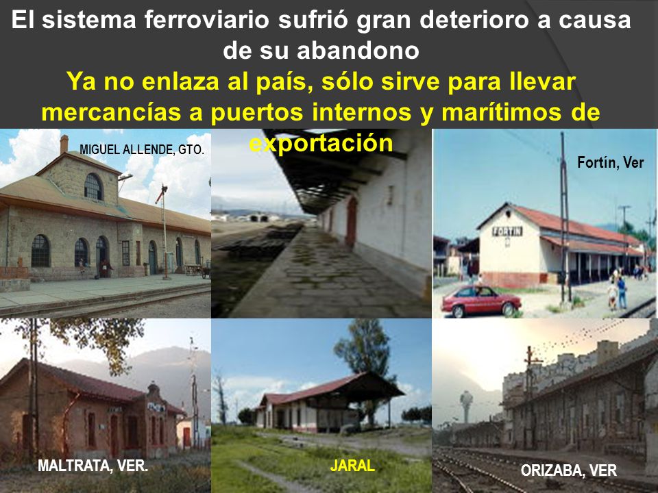 El sistema ferroviario sufrió gran deterioro a causa de su abandono