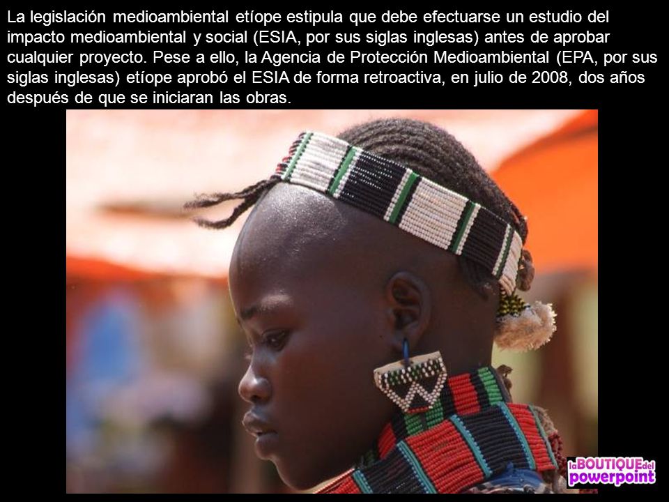 La legislación medioambiental etíope estipula que debe efectuarse un estudio del impacto medioambiental y social (ESIA, por sus siglas inglesas) antes de aprobar cualquier proyecto.