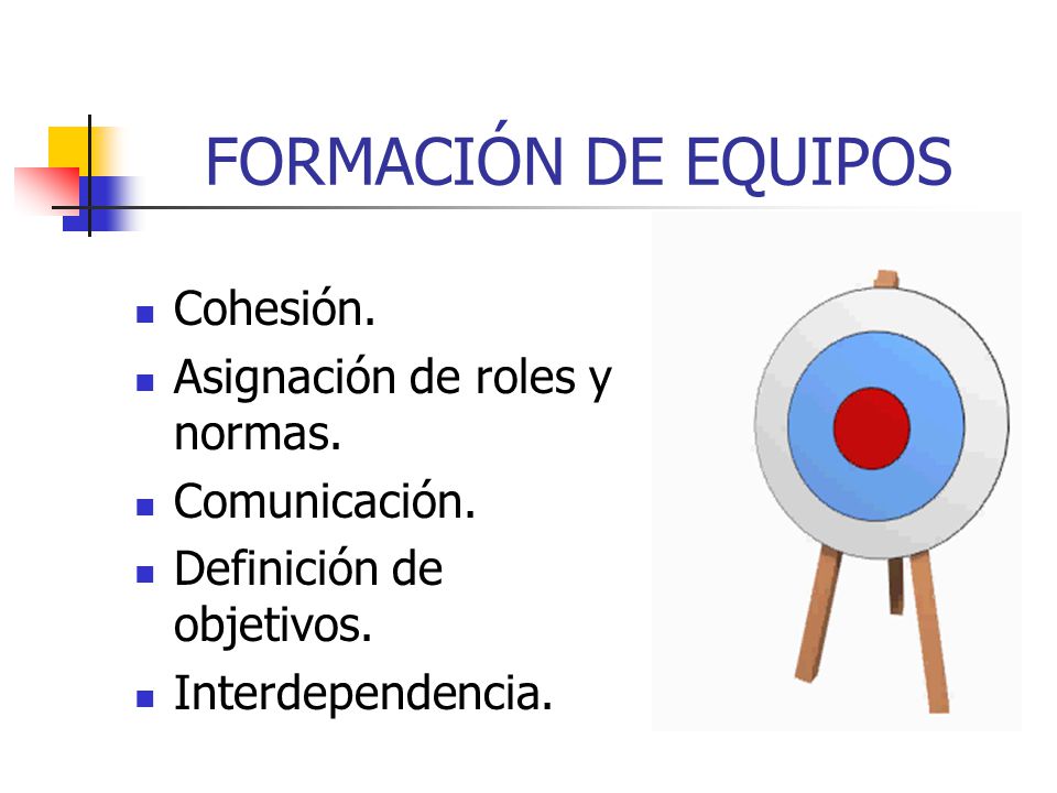 FORMACIÓN DE EQUIPOS Cohesión. Asignación de roles y normas.