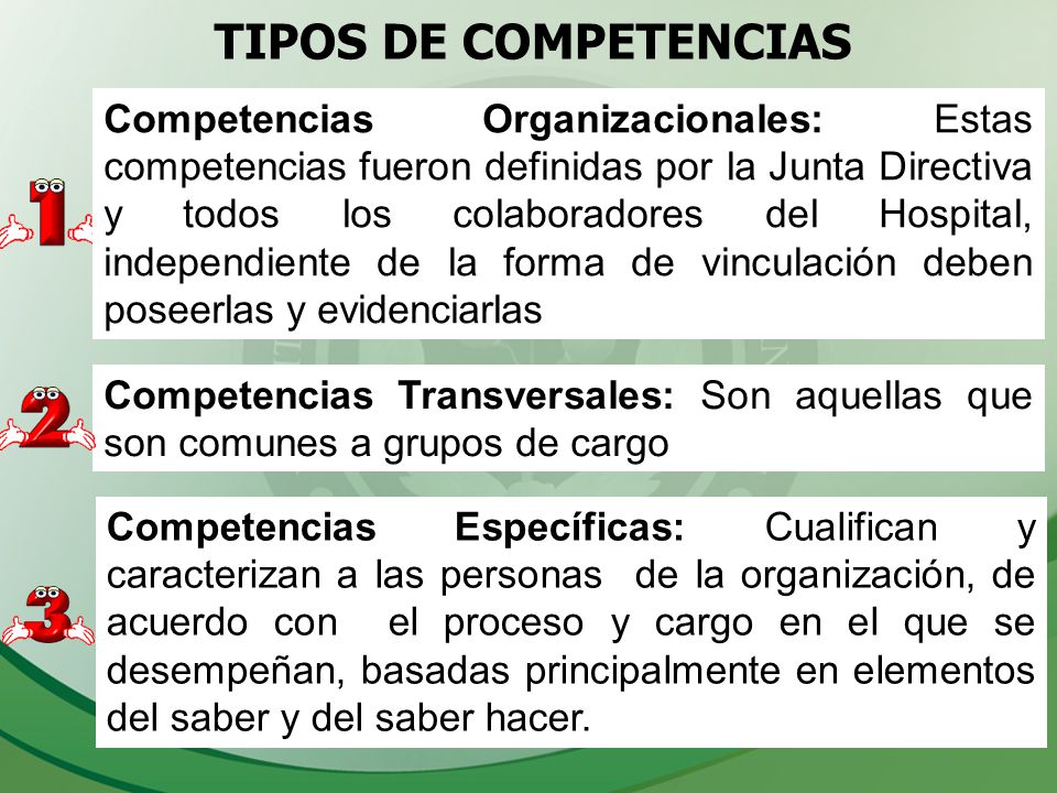 TIPOS DE COMPETENCIAS