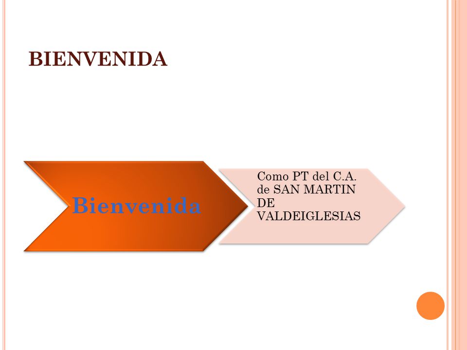 BIENVENIDA Bienvenida Como PT del C.A. de SAN MARTIN DE VALDEIGLESIAS
