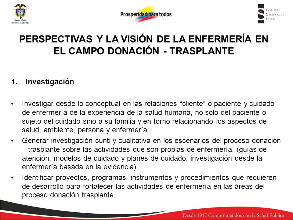 PERSPECTIVAS Y LA VISIÓN DE LA ENFERMERÍA EN EL CAMPO DONACIÓN - TRASPLANTE