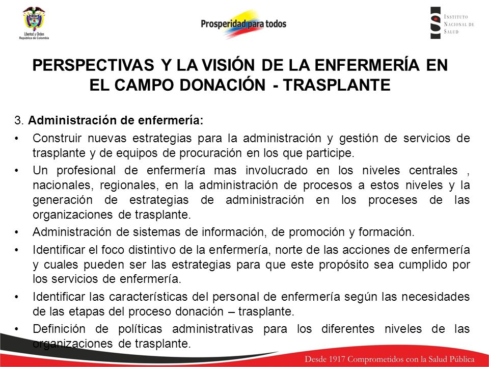 PERSPECTIVAS Y LA VISIÓN DE LA ENFERMERÍA EN EL CAMPO DONACIÓN - TRASPLANTE