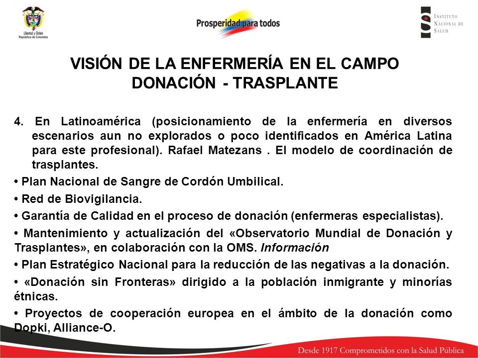 VISIÓN DE LA ENFERMERÍA EN EL CAMPO DONACIÓN - TRASPLANTE