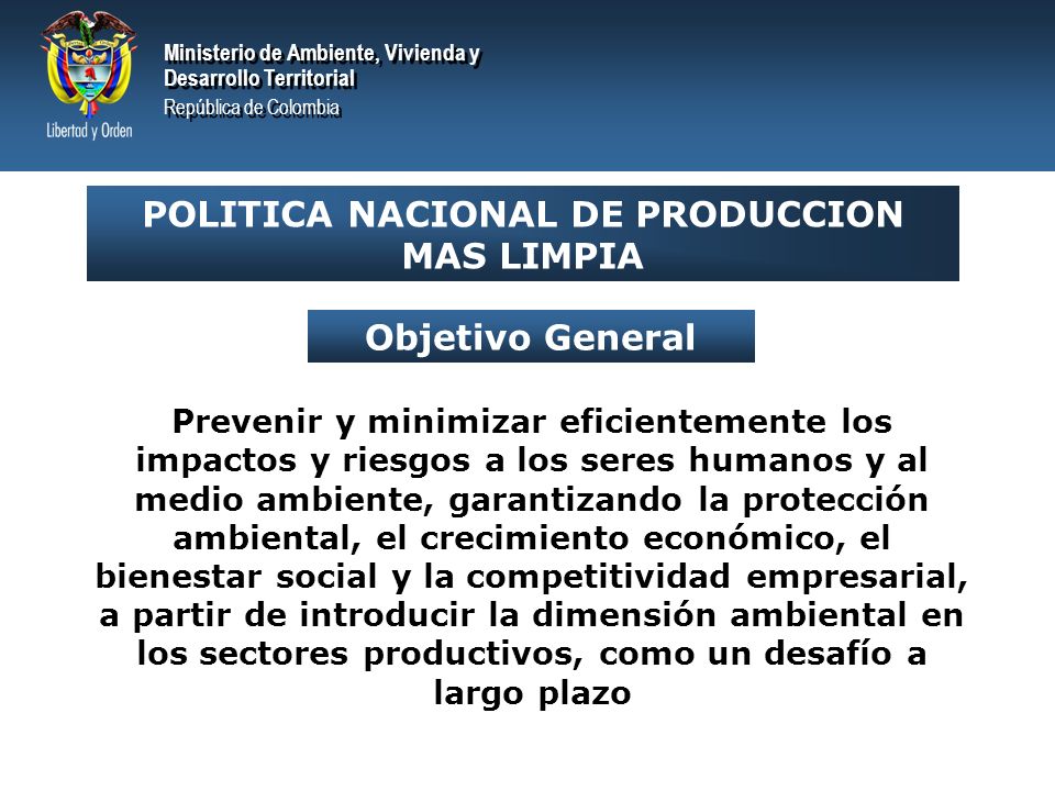 POLITICA NACIONAL DE PRODUCCION MAS LIMPIA