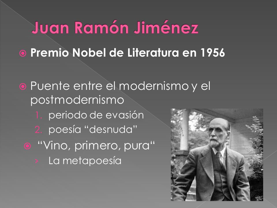 Juan Ramón Jiménez Premio Nobel de Literatura en 1956