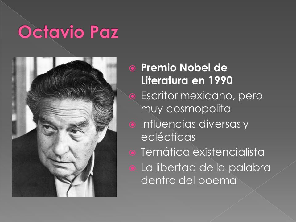 Octavio Paz Premio Nobel de Literatura en 1990