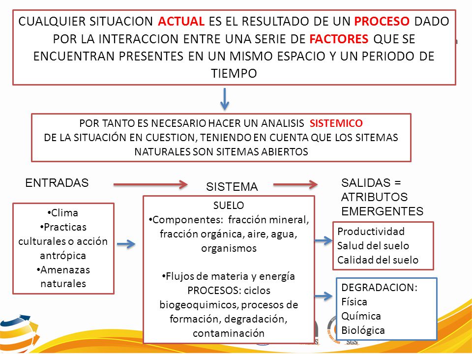 CUALQUIER SITUACION ACTUAL ES EL RESULTADO DE UN PROCESO DADO POR LA INTERACCION ENTRE UNA SERIE DE FACTORES QUE SE ENCUENTRAN PRESENTES EN UN MISMO ESPACIO Y UN PERIODO DE TIEMPO