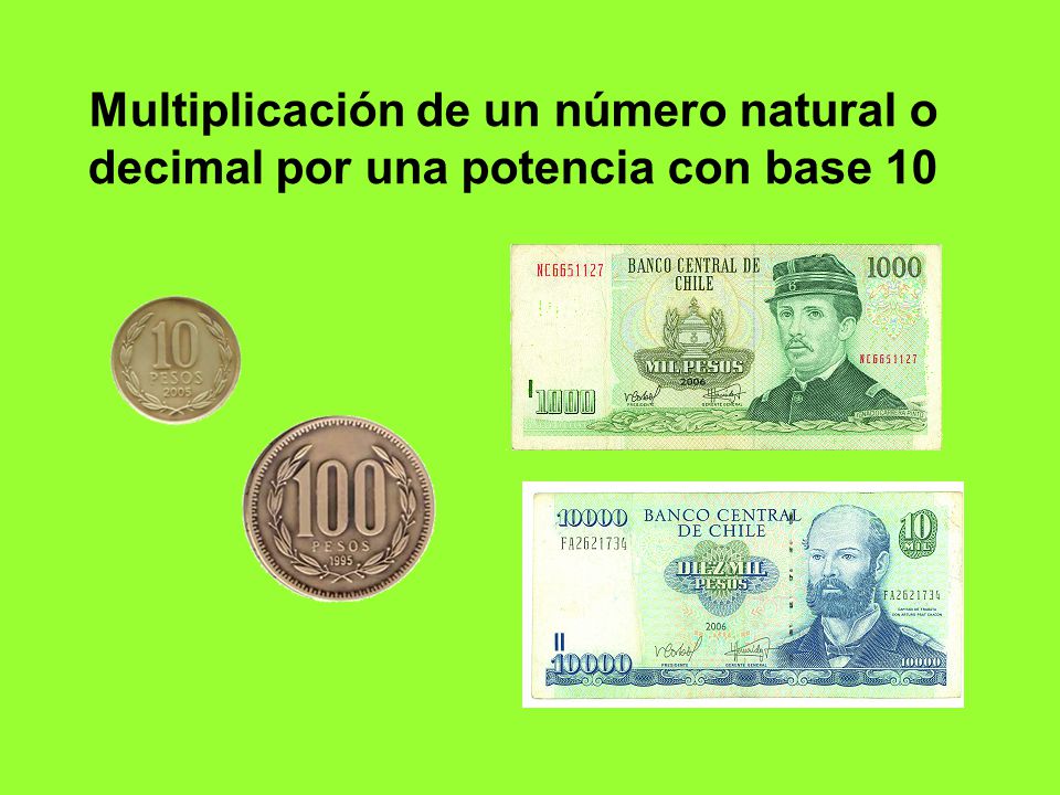 Multiplicación de un número natural o decimal por una potencia con base 10