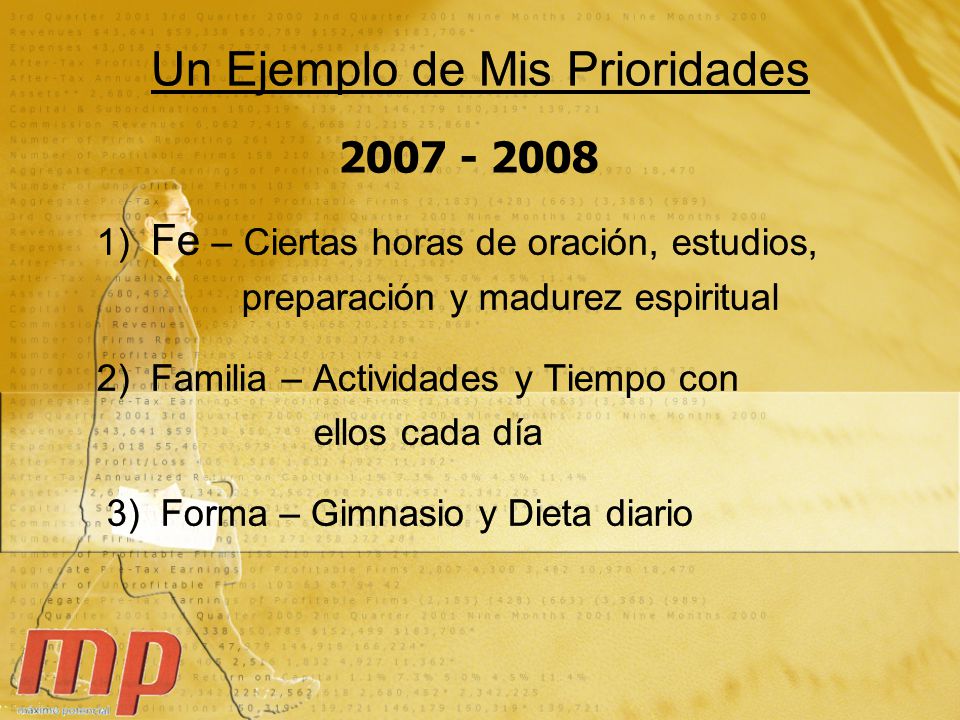 Un Ejemplo de Mis Prioridades