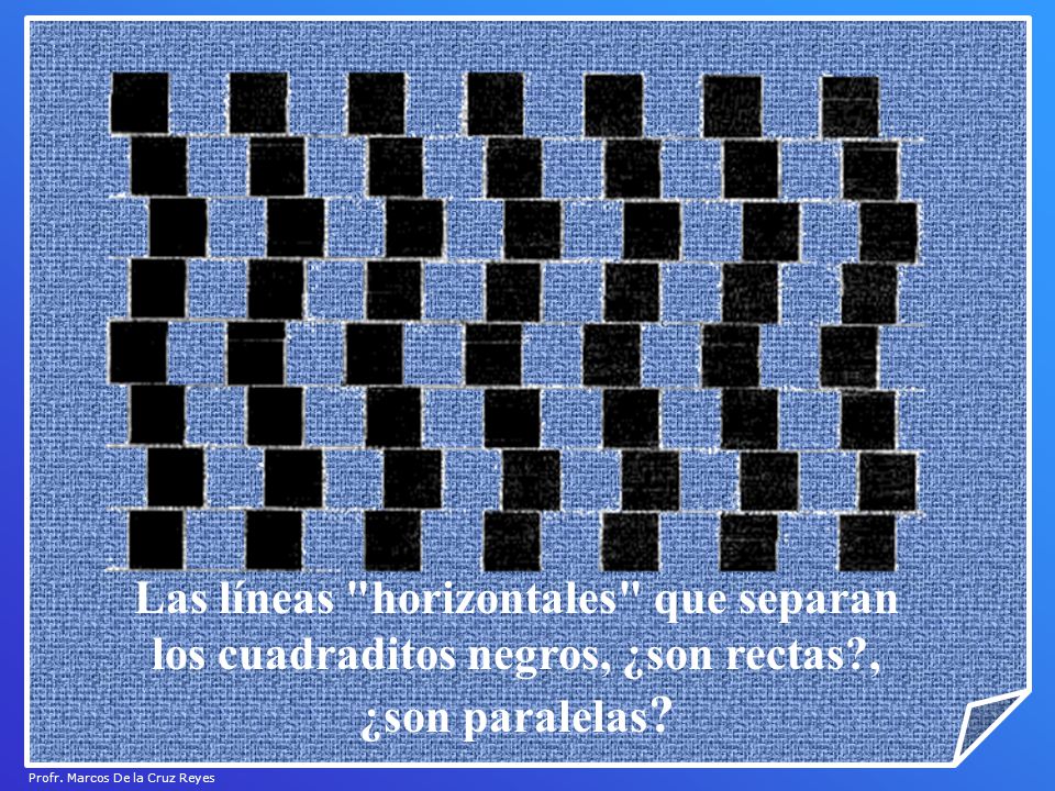 Las líneas horizontales que separan los cuadraditos negros, ¿son rectas , ¿son paralelas