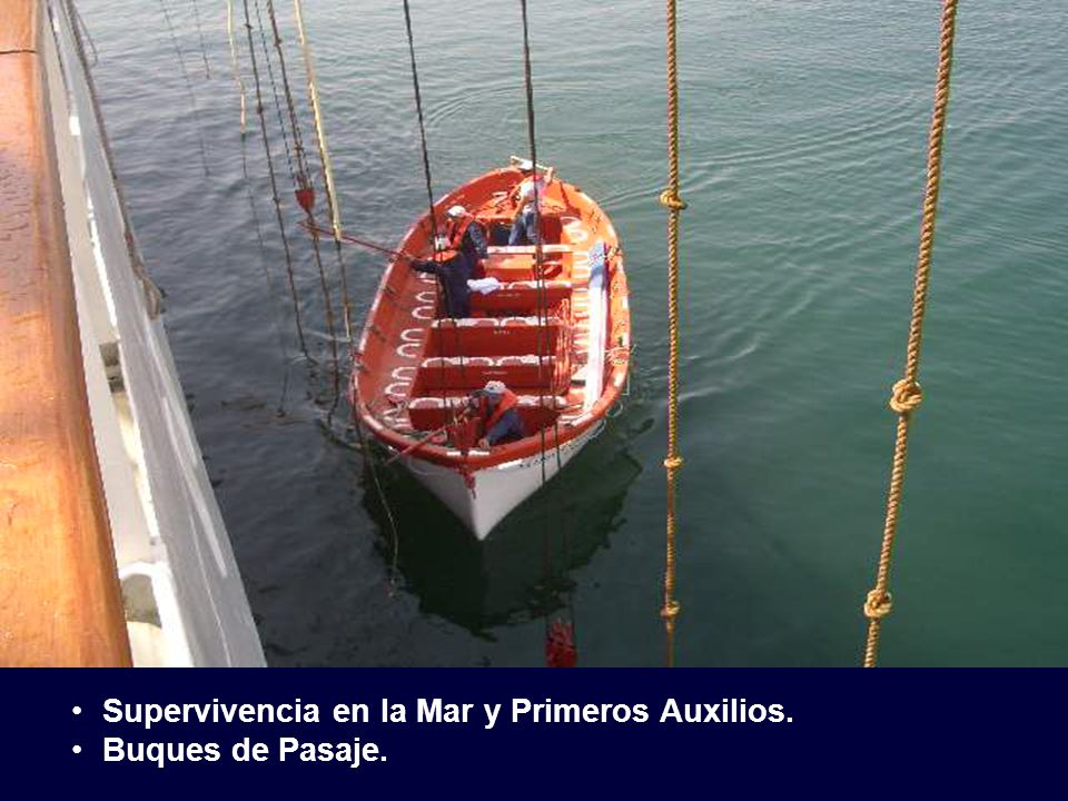 Supervivencia en la Mar y Primeros Auxilios. Buques de Pasaje.