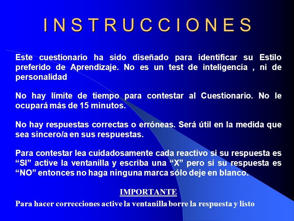 I N S T R U C C I O N E S